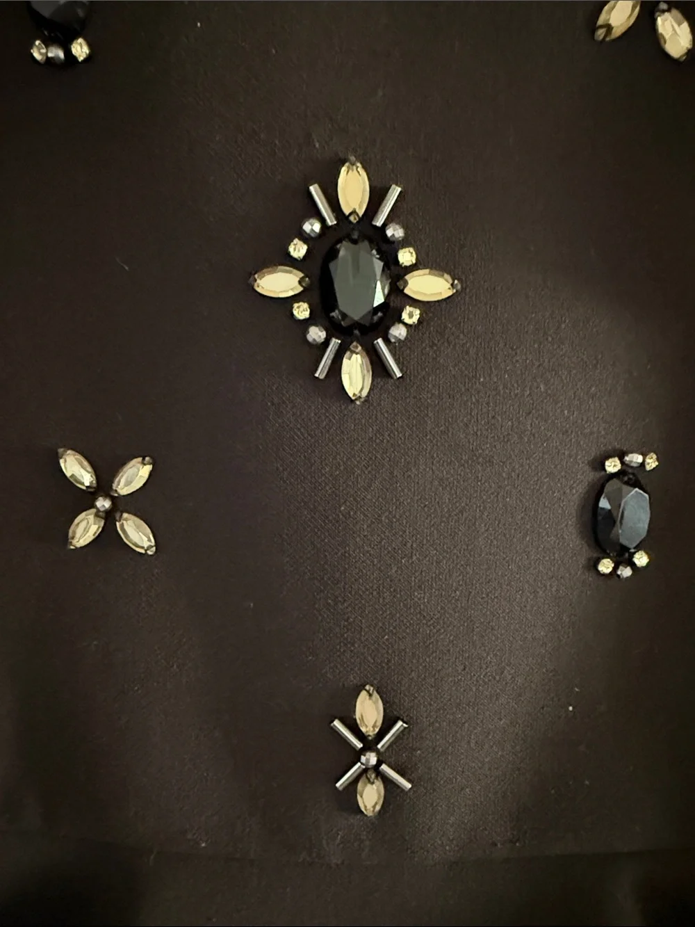 Kate Spade Embellished Black Short Sleeve Peplum Top